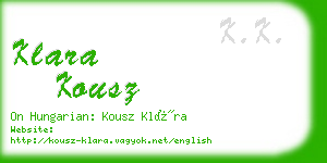 klara kousz business card